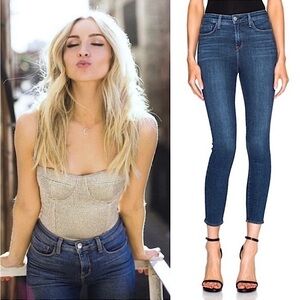 NWT L'AGENCE High Waist Dark Wash Stretch Denim Ankle Crop Margot Skinny Jean 25